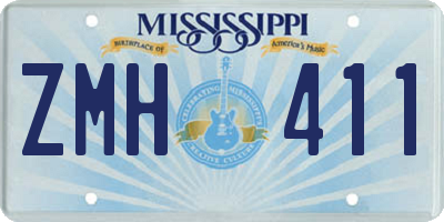 MS license plate ZMH411