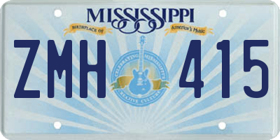 MS license plate ZMH415