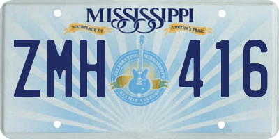 MS license plate ZMH416