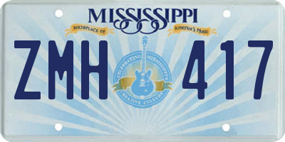 MS license plate ZMH417