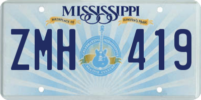 MS license plate ZMH419