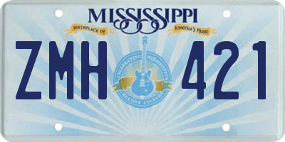 MS license plate ZMH421