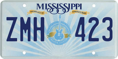 MS license plate ZMH423