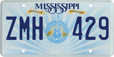 MS license plate ZMH429