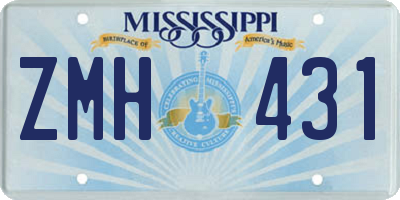 MS license plate ZMH431