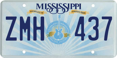 MS license plate ZMH437