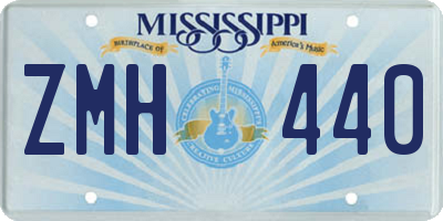 MS license plate ZMH440