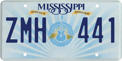 MS license plate ZMH441