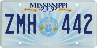MS license plate ZMH442
