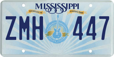 MS license plate ZMH447