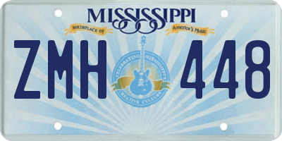MS license plate ZMH448