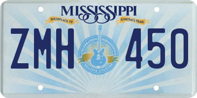 MS license plate ZMH450
