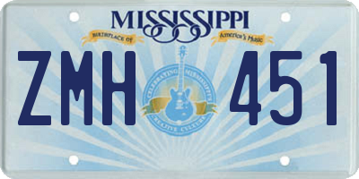 MS license plate ZMH451