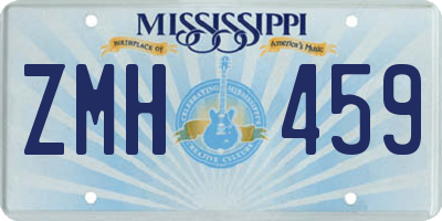 MS license plate ZMH459