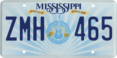 MS license plate ZMH465