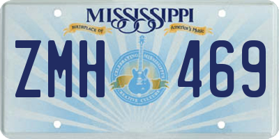 MS license plate ZMH469