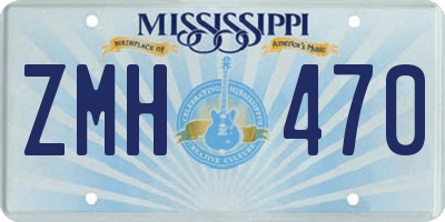 MS license plate ZMH470