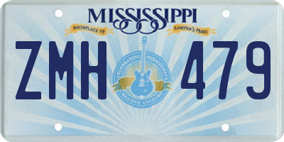 MS license plate ZMH479
