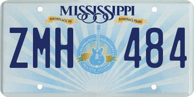 MS license plate ZMH484
