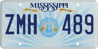 MS license plate ZMH489