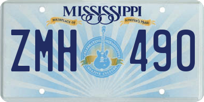 MS license plate ZMH490