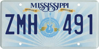 MS license plate ZMH491