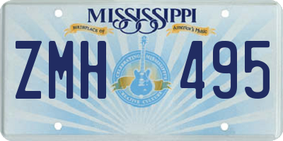 MS license plate ZMH495