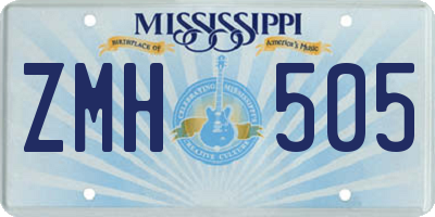 MS license plate ZMH505