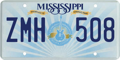 MS license plate ZMH508