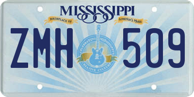 MS license plate ZMH509
