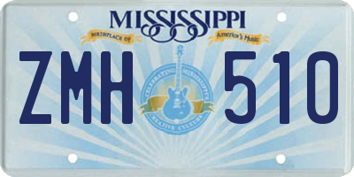 MS license plate ZMH510