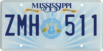 MS license plate ZMH511