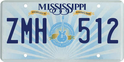 MS license plate ZMH512