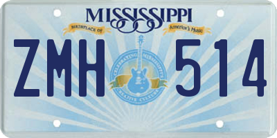 MS license plate ZMH514