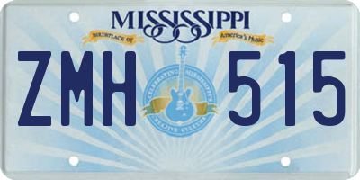 MS license plate ZMH515