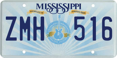 MS license plate ZMH516