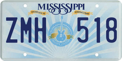 MS license plate ZMH518