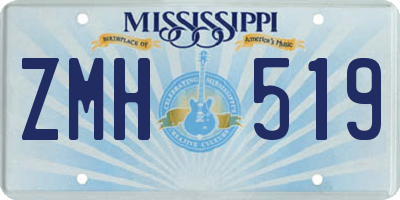 MS license plate ZMH519