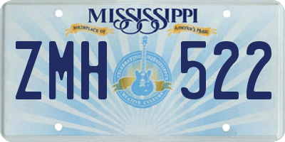 MS license plate ZMH522