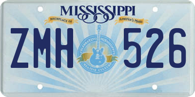 MS license plate ZMH526