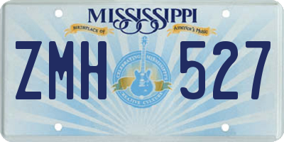 MS license plate ZMH527
