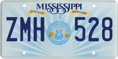 MS license plate ZMH528