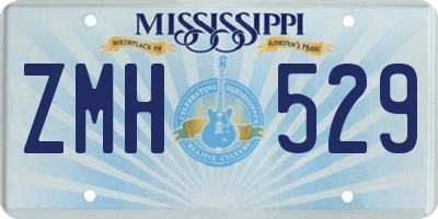 MS license plate ZMH529