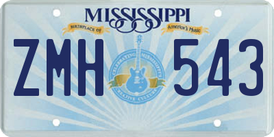 MS license plate ZMH543