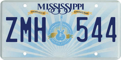 MS license plate ZMH544