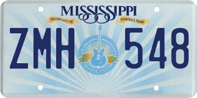 MS license plate ZMH548