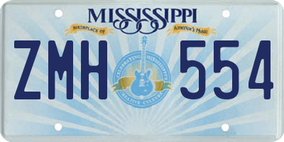 MS license plate ZMH554