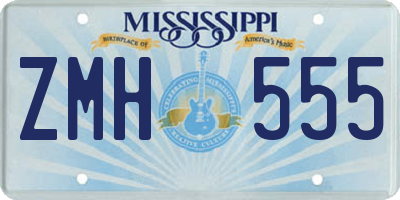MS license plate ZMH555