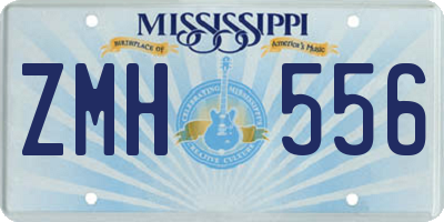 MS license plate ZMH556