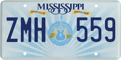 MS license plate ZMH559